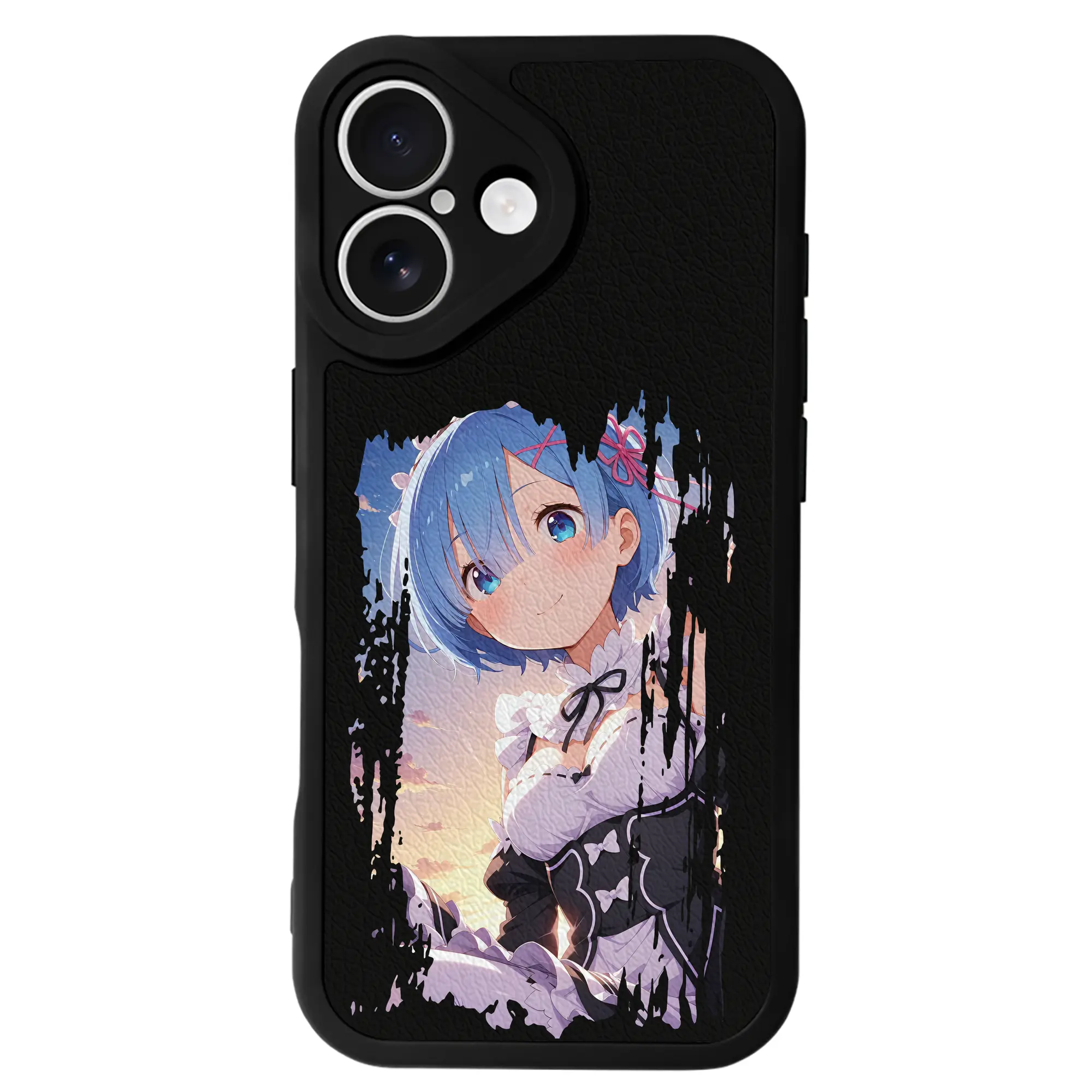 リゼロ グッズ レム - IPhone 16シリーズ対応 ・ シリコンスマホケース ・ レザー調 ・ 高精度フィット ・ 耐衝撃 ・ ワイヤレス充電対応 ・ 精密カット